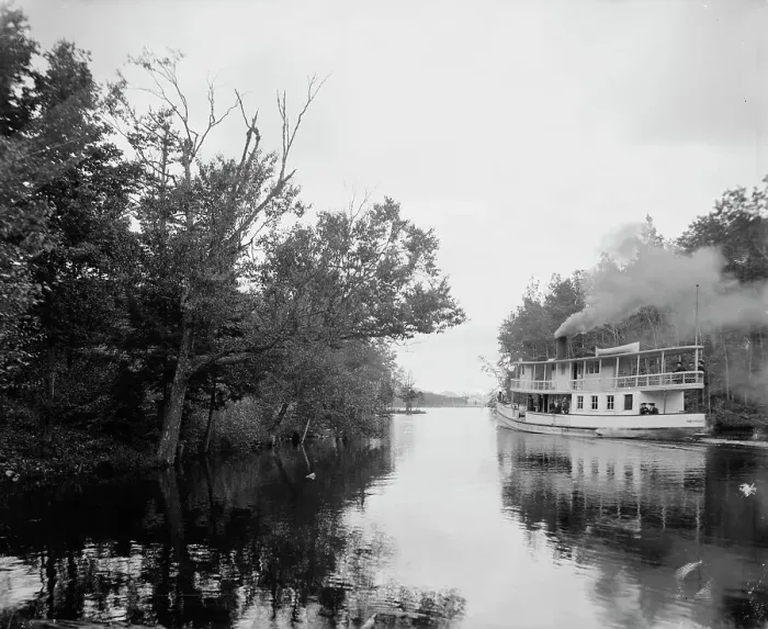 Framed Print : Steamer Nehasac, Adirondack Mts. N.Y. between 1900 and 1905. Creator: Unknown Framed Print : Steamer Nehasac, Adirondack Mts. N.Y. between 1900 and 1905. Creator: Unknown