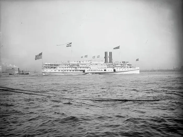 Framed Print : Steamer Priscilla, Fall River Line, c1901. Creator: Unknown Framed Print : Steamer Priscilla, Fall River Line, c1901. Creator: Unknown