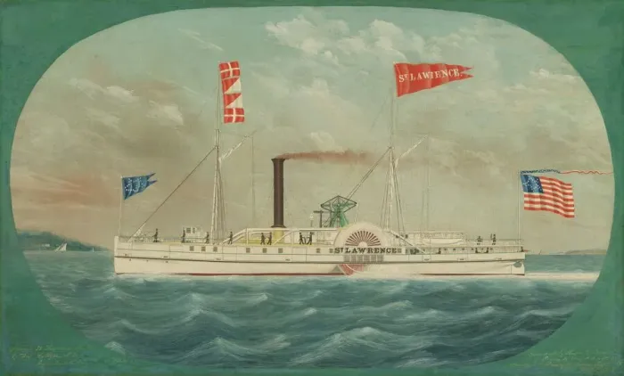 Framed Print : Steamer St. Lawrence, 1850. Creator: James Bard Framed Print : Steamer St. Lawrence, 1850. Creator: James Bard