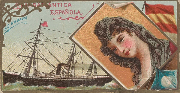 Steamship Habana, Transatlantica Espanola, from the Ocean and River Steamers series (N83