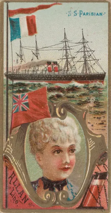 Framed Print : Steamship Parisian, Allan Line, from the Ocean and River Steamers series (N83 Framed Print : Steamship Parisian, Allan Line, from the Ocean and River Steamers series (N83