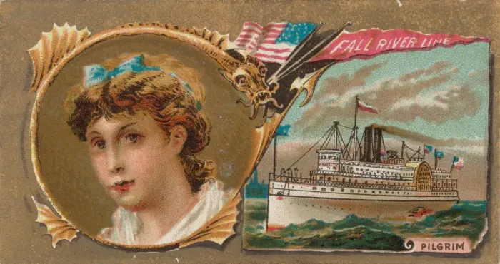 Framed Print : Steamship Pilgrim, Fall River Line, from the Ocean and River Steamers series (N83 Framed Print : Steamship Pilgrim, Fall River Line, from the Ocean and River Steamers series (N83