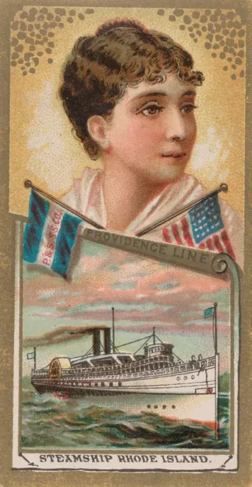 Framed Print : Steamship Rhode Island, Providence Line, from the Ocean and River Steamers series (N83 Framed Print : Steamship Rhode Island, Providence Line, from the Ocean and River Steamers series (N83
