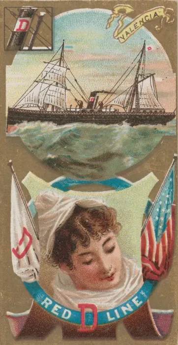 Framed Print : Steamship Valencia, Red D. Line, from the Ocean and River Steamers series (N83 Framed Print : Steamship Valencia, Red D. Line, from the Ocean and River Steamers series (N83