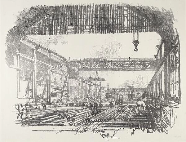 Steel Bars for Shells, 1916. Creator: Joseph Pennell