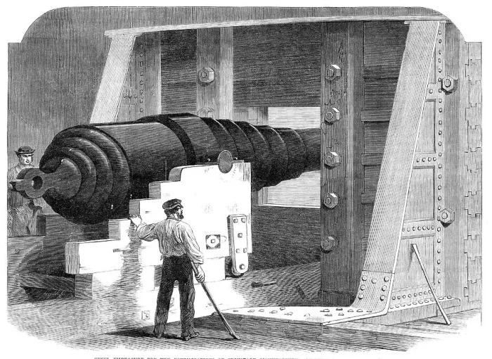Framed Print : Steel embrasure for the fortifications of Cronstadt, manufactured at Millwall, 1864. Creator: Unknown Framed Print : Steel embrasure for the fortifications of Cronstadt, manufactured at Millwall, 1864. Creator: Unknown