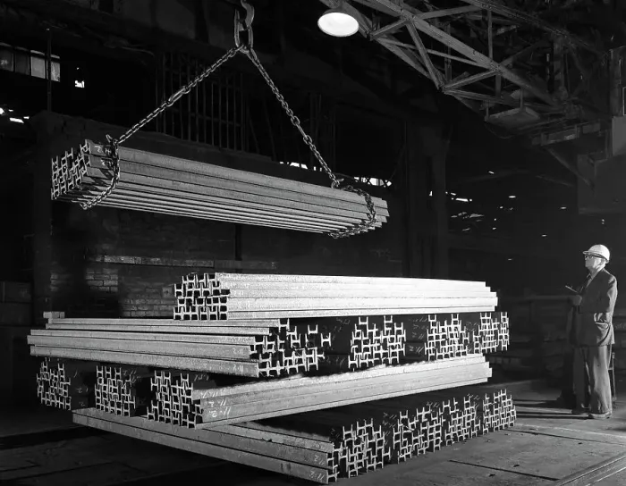 Framed Print : Steel H girders being stacked for distribution, Park Gate, Rotherham, South Yorkshire, 1964 Framed Print : Steel H girders being stacked for distribution, Park Gate, Rotherham, South Yorkshire, 1964