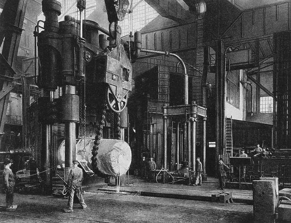 Steel production, Krupp factory, Essen, Germany, World War I, 1917