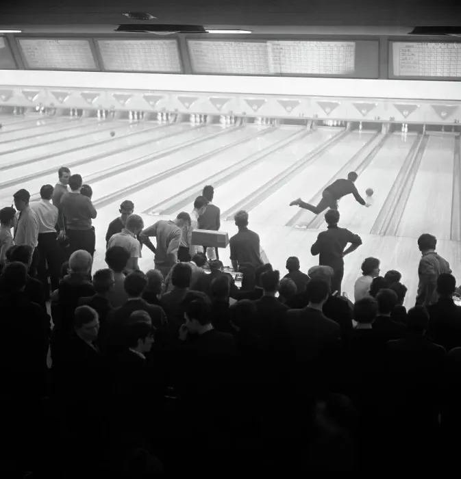 Framed Print : Steelworks social evening at a bowling alley, Sheffield, South Yorkshire, 1964. Artist Framed Print : Steelworks social evening at a bowling alley, Sheffield, South Yorkshire, 1964. Artist
