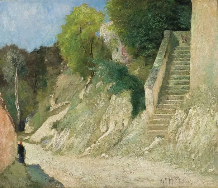 Framed Print : A Steep Ascent in Montigny-sur-Loing, 1876. Creator: Carl Fredrik Hill Framed Print : A Steep Ascent in Montigny-sur-Loing, 1876. Creator: Carl Fredrik Hill