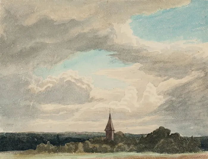 Framed Print : Steeple in a Landscape in Odenthal, Study, 1856. Creator: Werner Holmberg Framed Print : Steeple in a Landscape in Odenthal, Study, 1856. Creator: Werner Holmberg