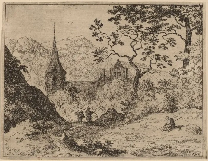 Framed Print : The Steeple, probably c. 1645 / 1656. Creator: Allart van Everdingen Framed Print : The Steeple, probably c. 1645 / 1656. Creator: Allart van Everdingen