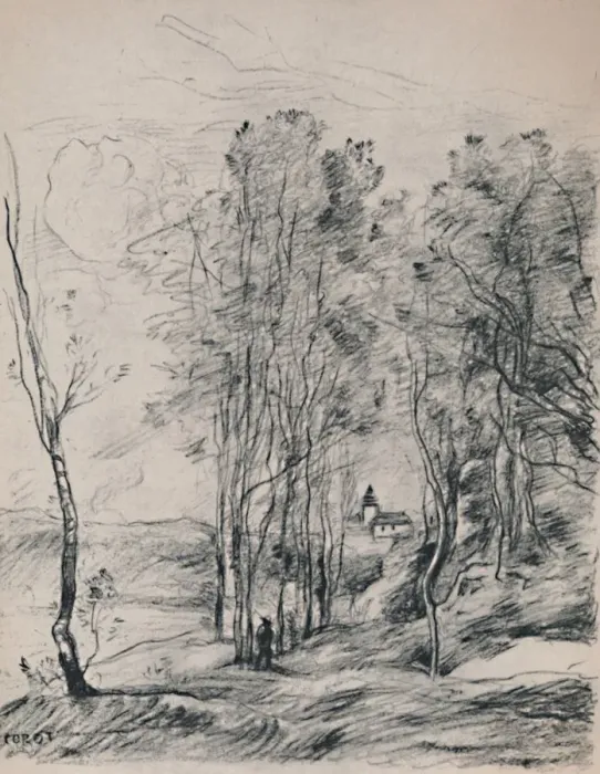 Framed Print : The Steeple of Saint-Nicolas-Les-Arras, c. 1870s, (1946). Artist: Jean-Baptiste-Camille Corot Framed Print : The Steeple of Saint-Nicolas-Les-Arras, c. 1870s, (1946). Artist: Jean-Baptiste-Camille Corot