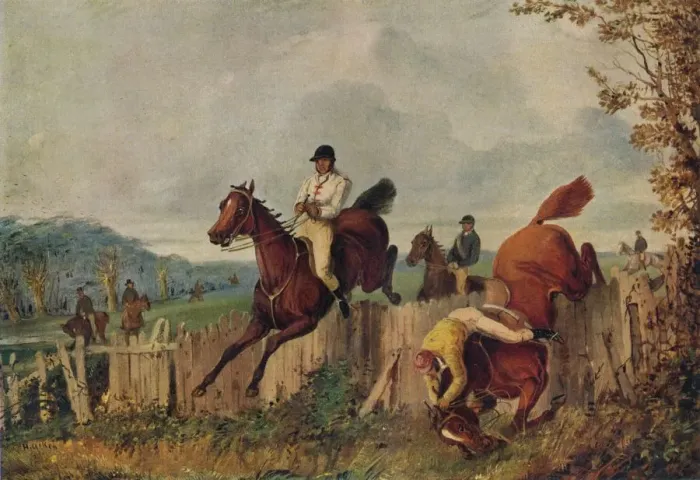 Framed Print : Steeplechasing, , c1805-1851, (1924). Artist: Henry Thomas Alken Framed Print : Steeplechasing, , c1805-1851, (1924). Artist: Henry Thomas Alken