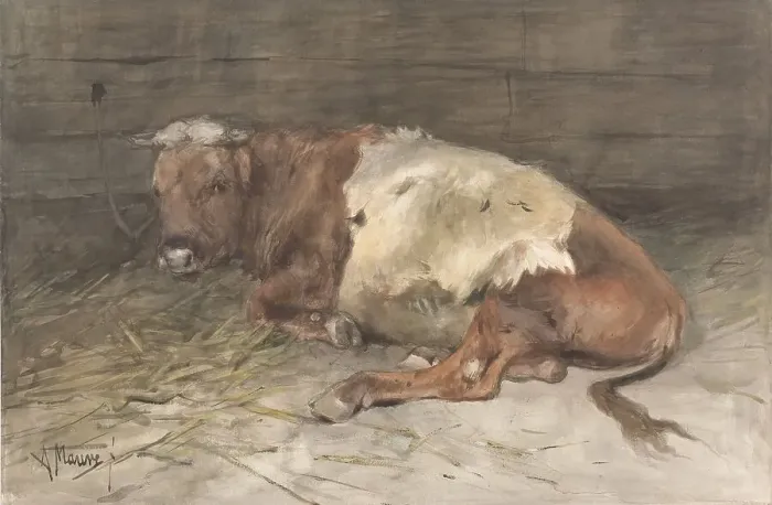 Framed Print : Steer lying down, 1848-1888. Creator: Anton Mauve Framed Print : Steer lying down, 1848-1888. Creator: Anton Mauve