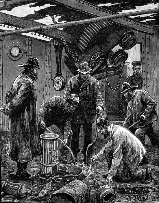 Framed Print : The steerage of the steamer Solway, at Kingstown, after the fire on board, 1881. Creator: Unknown Framed Print : The steerage of the steamer Solway, at Kingstown, after the fire on board, 1881. Creator: Unknown