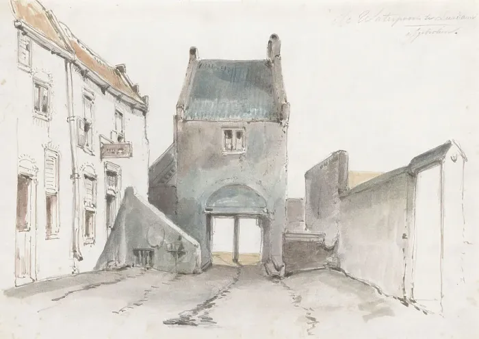 Framed Print : Steigerpoort in Leerdam, 1832-1880. Creator: Jan Weissenbruch Framed Print : Steigerpoort in Leerdam, 1832-1880. Creator: Jan Weissenbruch