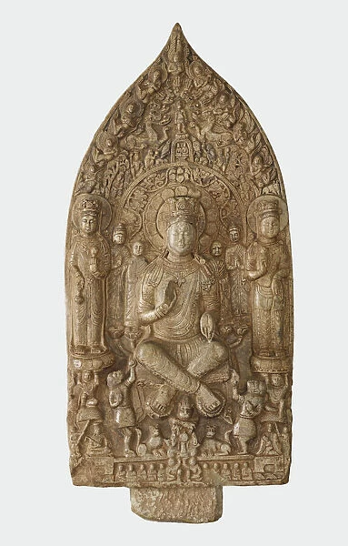 Stele with Bodhisattva Maitreya (Mile); reverse with Buddha