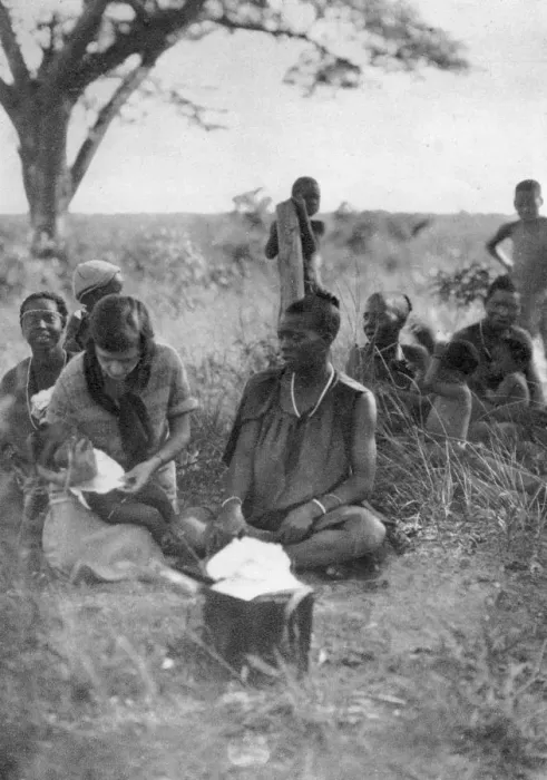 Framed Print : Stella Court Treatt tending a sick baby, Bulawayo to Dett, Southern Rhodesia, c1924-c1925 (1927). Artist: Thomas A Glover Framed Print : Stella Court Treatt tending a sick baby, Bulawayo to Dett, Southern Rhodesia, c1924-c1925 (1927). Artist: Thomas A Glover
