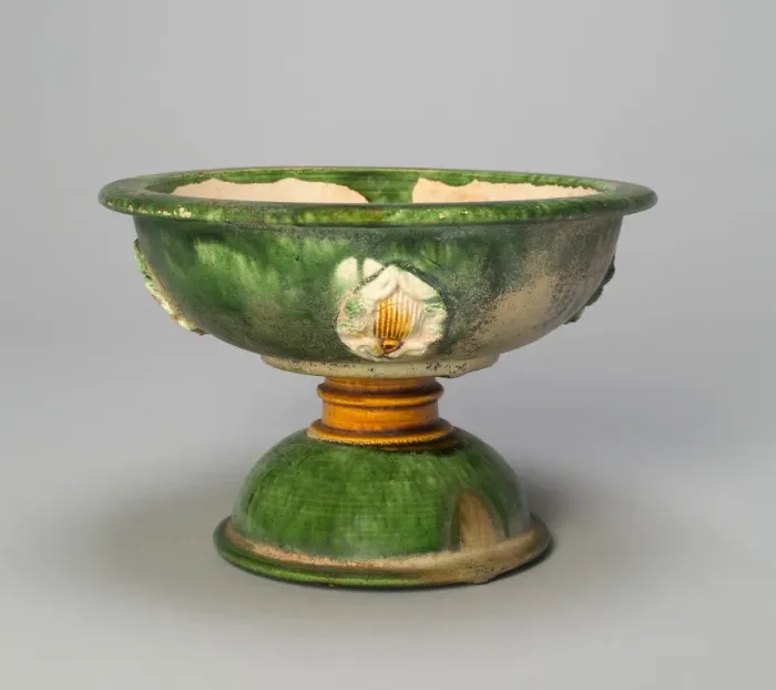 Framed Print : Stem Bowl with Foliate Medallions, Tang dynasty (618-906), first half of 8th century Framed Print : Stem Bowl with Foliate Medallions, Tang dynasty (618-906), first half of 8th century