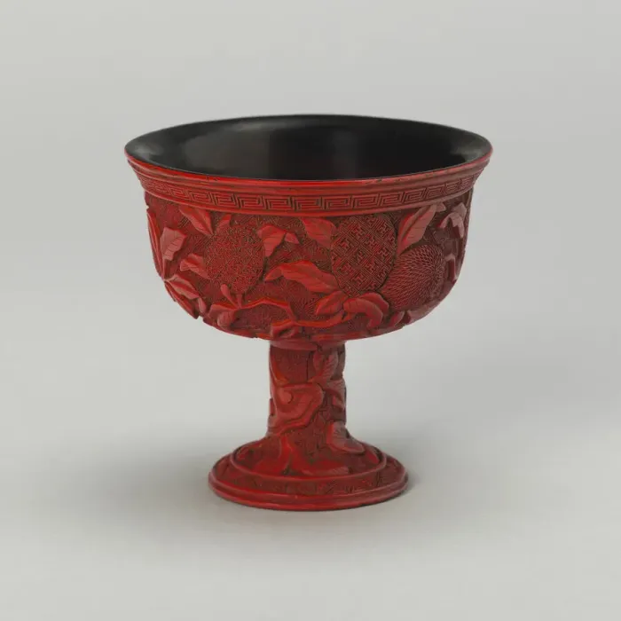 Framed Print : Stem Cup with Leechee and Vines, Ming dynasty (1368-1644), late15th / early 16th century Framed Print : Stem Cup with Leechee and Vines, Ming dynasty (1368-1644), late15th / early 16th century
