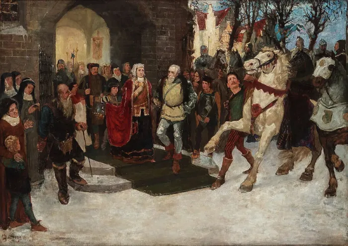 Framed Print : Sten Sture the Elder Frees the Captive Danish Queen Christina from the Vadstena Abbey, 1876. Creator: Birger, Hugo (1854-1887) Framed Print : Sten Sture the Elder Frees the Captive Danish Queen Christina from the Vadstena Abbey, 1876. Creator: Birger, Hugo (1854-1887)