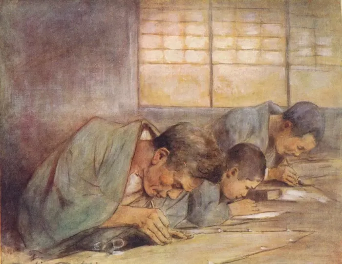 Framed Print : Stencil-Makers, c1887, (1901). Artist: Mortimer L Menpes Framed Print : Stencil-Makers, c1887, (1901). Artist: Mortimer L Menpes