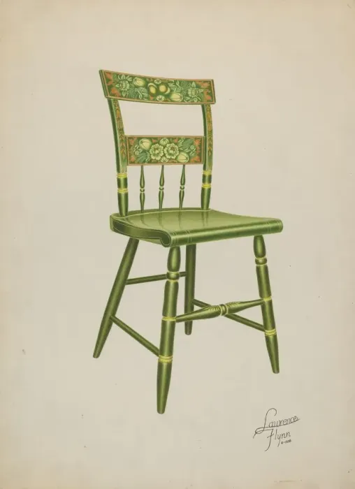 Framed Print : Stencilled Chair - One of Set of Six, 1938. Creator: Lawrence Flynn Framed Print : Stencilled Chair - One of Set of Six, 1938. Creator: Lawrence Flynn