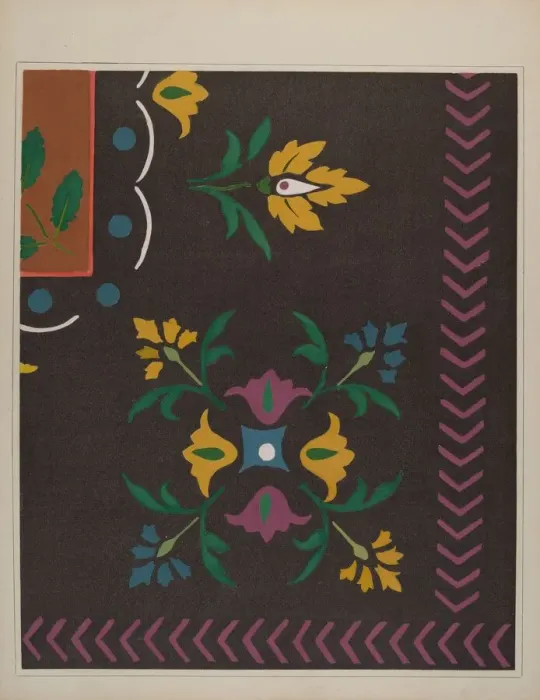 Framed Print : Stencilled Floor, c. 1938. Creator: Edward DiGennero Framed Print : Stencilled Floor, c. 1938. Creator: Edward DiGennero