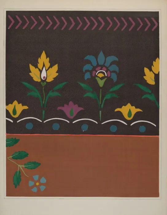 Framed Print : Stencilled Floor, c. 1938. Creator: Jerome Hoxie Framed Print : Stencilled Floor, c. 1938. Creator: Jerome Hoxie