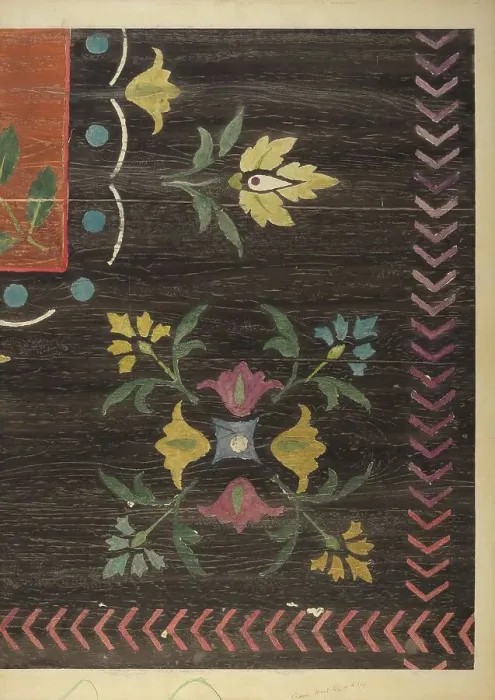 Framed Print : Stencilled Floor, c. 1938. Creator: Jerome Hoxie
