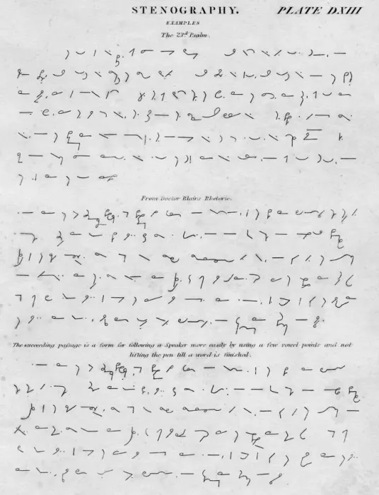 Framed Print : Stenography, c1813. Artist: John Moffat Framed Print : Stenography, c1813. Artist: John Moffat
