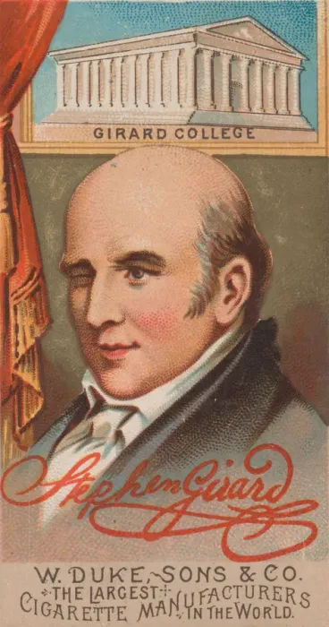 Framed Print : Stephen Girard, from the series Great Americans (N76) for Duke brand cigarettes, 1888 Framed Print : Stephen Girard, from the series Great Americans (N76) for Duke brand cigarettes, 1888