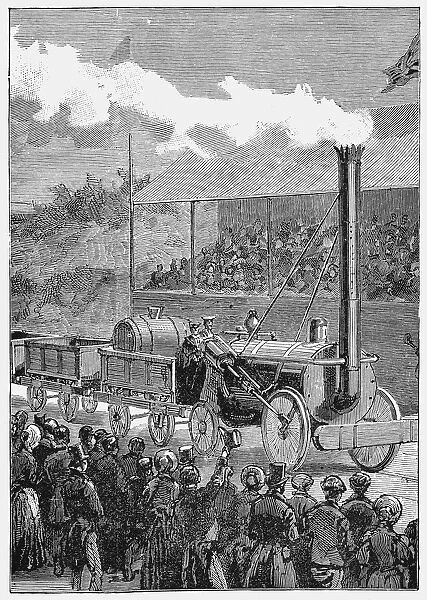 Stephensons Rocket winning the Rainhill Trials, 14 October 1829 (1898)