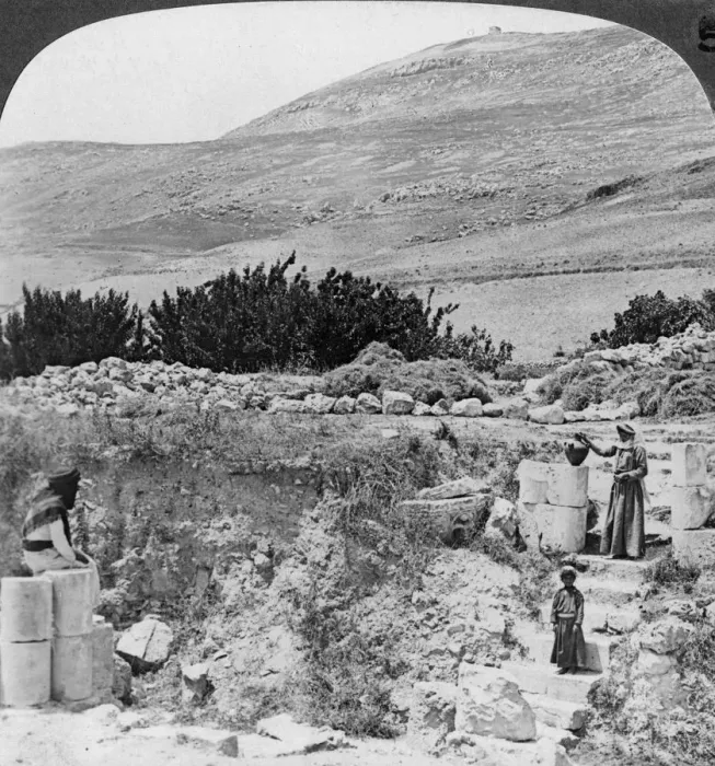 Framed Print : Steps leading to Jacobs well, looking northwest, Palestine (Israel), 1905. Artist: Underwood & Underwood Framed Print : Steps leading to Jacobs well, looking northwest, Palestine (Israel), 1905. Artist: Underwood & Underwood
