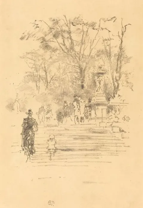 Framed Print : The Steps, Luxembourg, 1893. Creator: James Abbott McNeill Whistler Framed Print : The Steps, Luxembourg, 1893. Creator: James Abbott McNeill Whistler