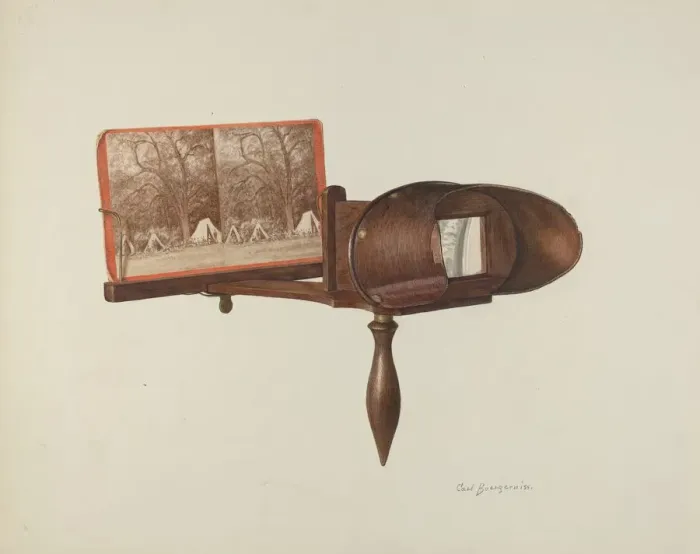 Framed Print : Stereoscope, 1940. Creator: Carl Buergerniss Framed Print : Stereoscope, 1940. Creator: Carl Buergerniss