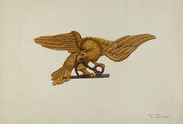 Stern Piece: Eagle, c. 1939. Creator: Mary E Humes