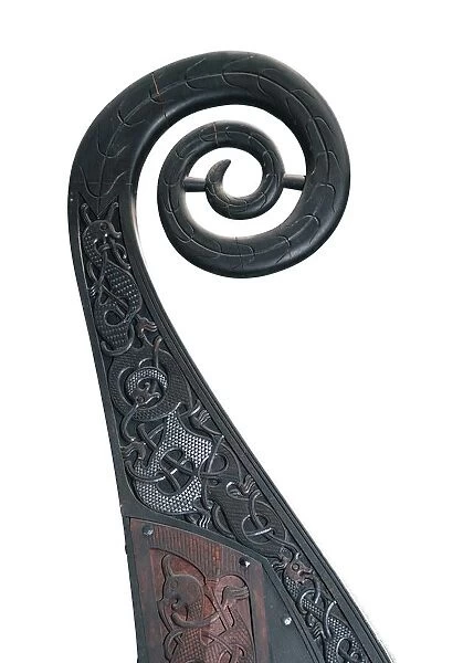 Detail of the stern of the Viking Oseburg ship, 9th century