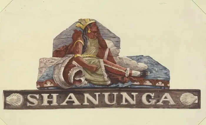 Framed Print : Sternpiece from Shanunga, 1935 / 1938. Creator: Mildred E Bent. Sternpiece from Shanunga, 1935 / 1938. Creator: Mildred E Bent Framed Print : Sternpiece from Shanunga, 1935 / 1938. Creator: Mildred E Bent. Sternpiece from Shanunga, 1935 / 1938. Creator: Mildred E Bent