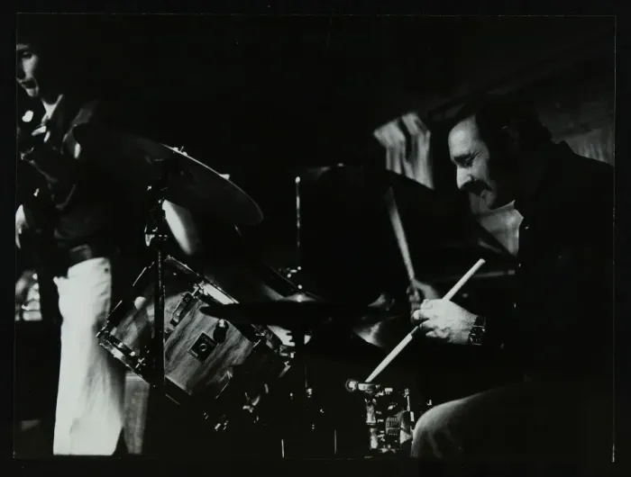 Framed Print : Steve Cook (bass guitar) and Alan Jackson (drums) playing at The Stables, Wavendon, Buckinghamshire Framed Print : Steve Cook (bass guitar) and Alan Jackson (drums) playing at The Stables, Wavendon, Buckinghamshire