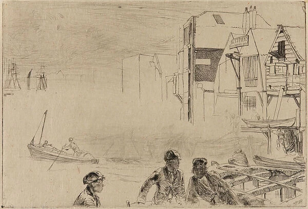 Stevens Boat Yard, 1859. Creator: James Abbott McNeill Whistler