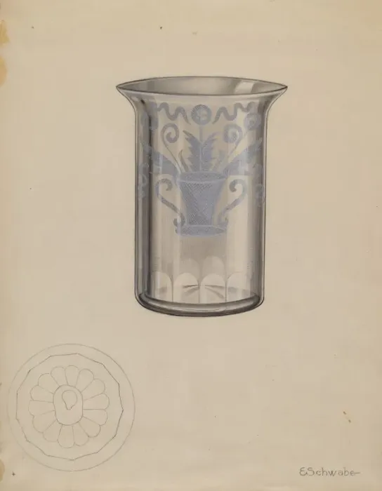 Framed Print : Stiegel Water Tumbler, c. 1936. Creator: Erwin Schwabe Framed Print : Stiegel Water Tumbler, c. 1936. Creator: Erwin Schwabe