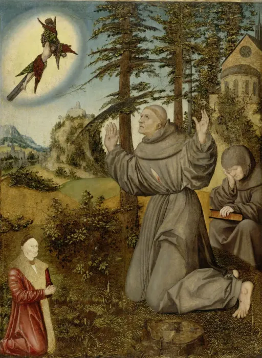 Framed Print : Stigmatization of Saint Francis, ca 1510-1515 Framed Print : Stigmatization of Saint Francis, ca 1510-1515