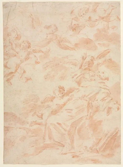 Framed Print : The Stigmatization of Saint Francis, first third 1700s. Creator: Francois Lemoyne (French Framed Print : The Stigmatization of Saint Francis, first third 1700s. Creator: Francois Lemoyne (French