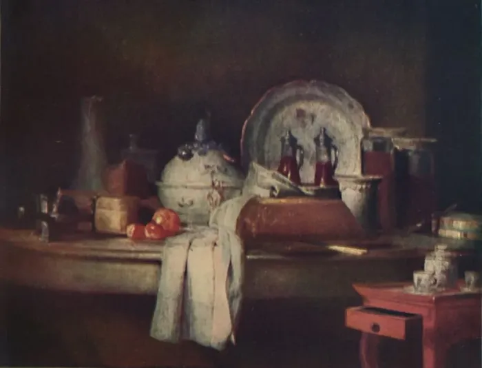 Framed Print : Still-Life, 18th century, (1911). Artist: Jean-Simeon Chardin Framed Print : Still-Life, 18th century, (1911). Artist: Jean-Simeon Chardin
