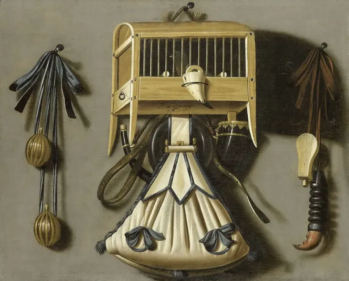 Framed Print : Still-Life with Hunting Equipment. Artist: Leemans, Johannes (1633-1688) Framed Print : Still-Life with Hunting Equipment. Artist: Leemans, Johannes (1633-1688)