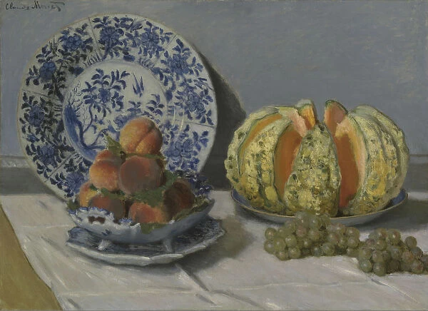 Still-Life with Melon. Artist: Monet, Claude (1840-1926)