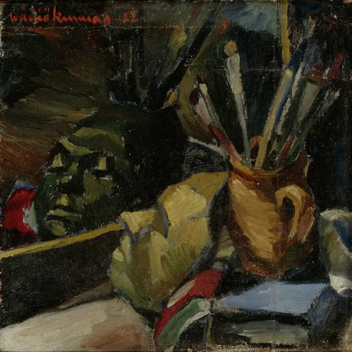 Framed Print : Still-Life with the Self-Portrait, 1922. Creator: Vaino Kunnas Framed Print : Still-Life with the Self-Portrait, 1922. Creator: Vaino Kunnas