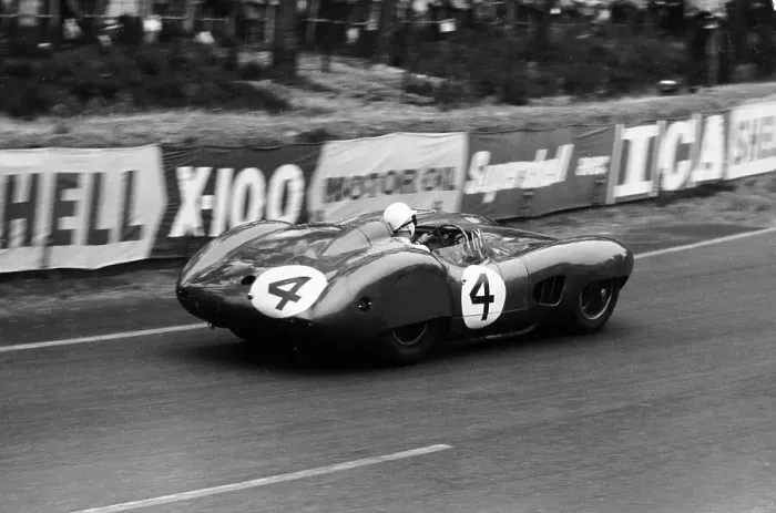 Framed Print : Stirling Moss in an Aston Martin DBR1, Le Mans 24 Hours, France, 1959. Artist: Maxwell Boyd Framed Print : Stirling Moss in an Aston Martin DBR1, Le Mans 24 Hours, France, 1959. Artist: Maxwell Boyd